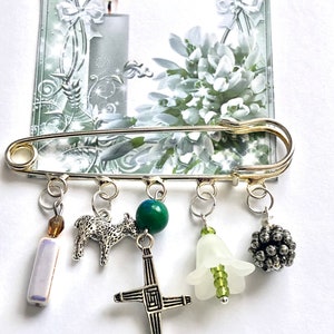 Imbolc kilt pin Brigid cross candlemas wiccan gift