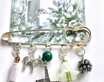 Imbolc kilt pin Brigid cross candlemas wiccan gift
