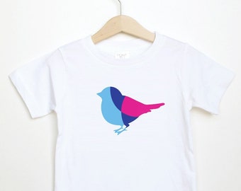 Kids T-Shirt / White / Unisex Toddler Tee / Boys and Girls Tee / Bird