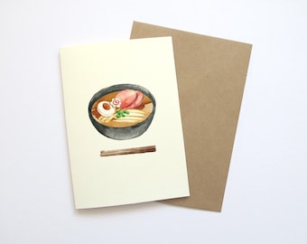 Greetings Card | Anniversary | Birthday | watercolour | Illustration | Udon, Ramen, Japan, Japanese food, Japanese noodle