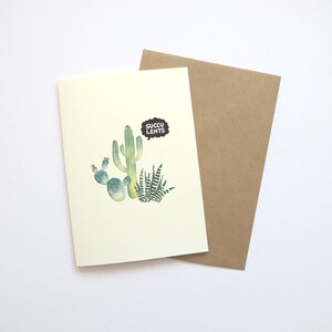Tarjeta de felicitación / Aniversario / Cumpleaños / acuarela / Ilustración / Plantas suculentas, Cactus