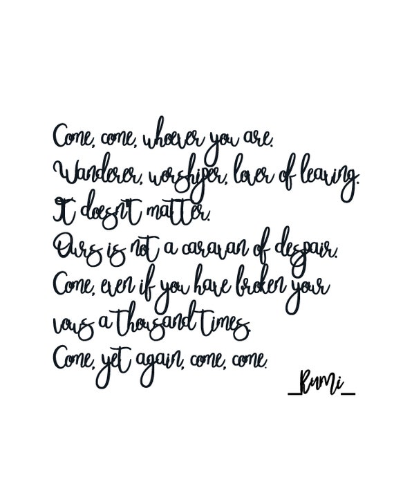 Rumi Citation Venez Venez Qui Que Vous Soyez Art Soufi Etsy France Rumi Citation Venez Venez Qui Que Vous Soyez Art Soufi Etsy France