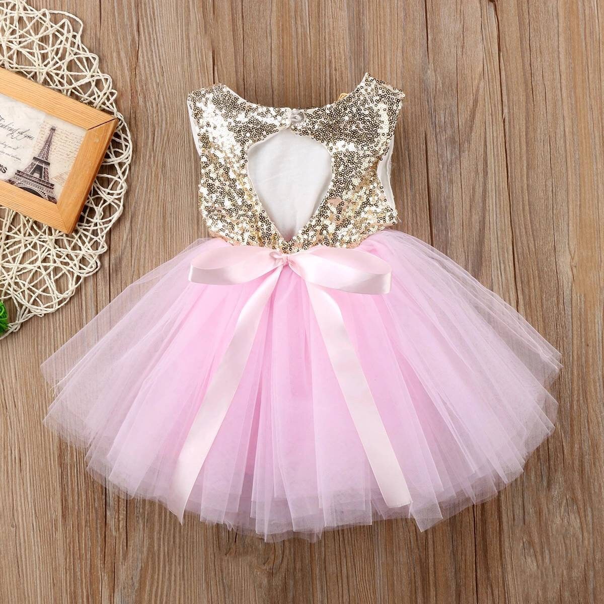 Pink Gold Sequin Tutu Dress for Girls and Baby Girl Birthday Etsy
