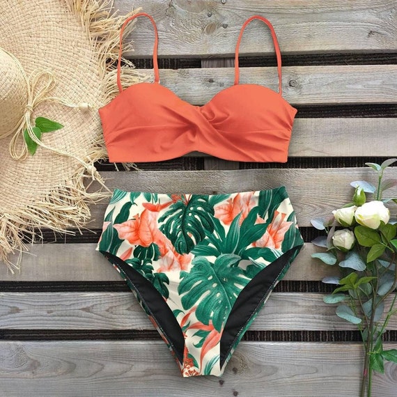 High Waisted Waist Bikini 50s Retro 