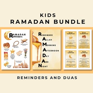Ramadan-bundel voor kinderen, Ramadan-posters voor kinderen, Ramadan-print, islamitische muurkunst, Ramadan Mubarak, Ramadan-herinneringen, Ramadan Duas, Ramadan-cadeau