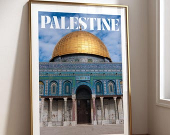 Palestine Wall Art Printable Dome Of The Rock Poster Islamic Home Decor Al Aqsa Mosque Print Muslim Gift Muslim Art Print Digital Download