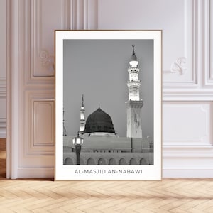 Masjid An Nabawi Mosque Wall Art Prophet&#39;s Mosque Photo Printable Islamic Wall Art Minimalist Islamic Home Decor Islamic Poster Muslim Gifts