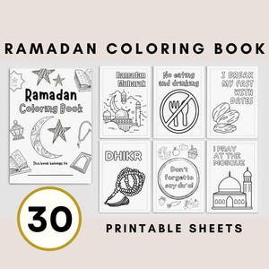 Ramadan Coloring Book for Kids 30 Printable Islamic Activity Pages Muslim Learning Fun Eid Crafts Ramadan Decorations - Digital Download image 1