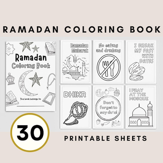 Ramadan Coloring Book for Kids 30 Printable Islamic Activity Pages Muslim Learning Fun Eid Crafts Ramadan Decorations - Digital Download