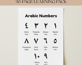 Arabic Numbers 1 10 Learning Pack Printable Worksheets Activities For Kids Preschool Homeschool Arabic For Kids Resource Instant Download