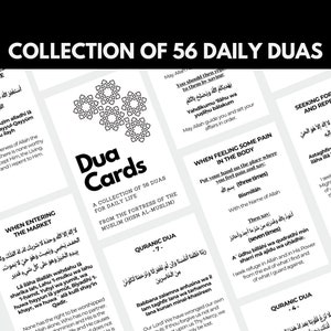 Jeu de 56 cartes flash Dua imprimables Supplications Hisn al-Muslim Duas quotidiens pour musulmans Dhikr Adhkar Cards Cadeau musulman Islam