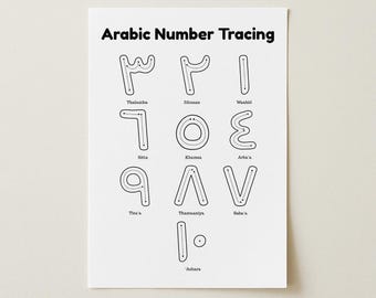 Arabic Number Tracing Worksheet Arabic Numerals Printable Preschool Homeschool Activity Arabic Learning For Kids Islamic Education Resource