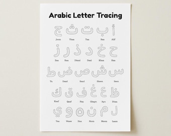 Arabic Letter Tracing Worksheet Arabic Alphabet Practice Preschool Learning Printable Arabic Writing Activity Homeschool Resource Classroom