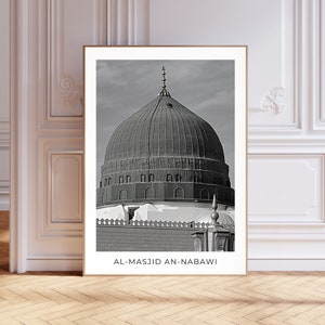 Masjid An Nabawi Mosque Wall Art Prophet&#39;s Mosque Photo Printable Islamic Wall Art Minimalist Islamic Home Decor Islamic Canvas Muslim Gifts