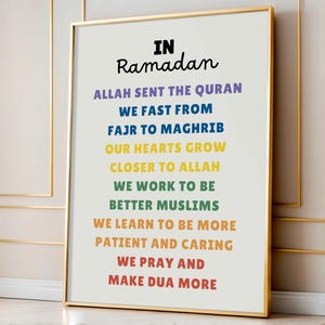 Ramadan wall art bundle with Arabic calligraphy, Ramadan Mubarak poster, and daily Ramadan routine print. Perfect for Muslim home decor, Islamic printable art, and Ramadan gifts. Ideal for prayer room decorations, spiritual wall art, and festive Ramadan displays. Great for celebrating the holy month with meaningful Islamic artwork. High-resolution digital download for easy printing. A thoughtful gift for Muslim families and Ramadan celebrations.