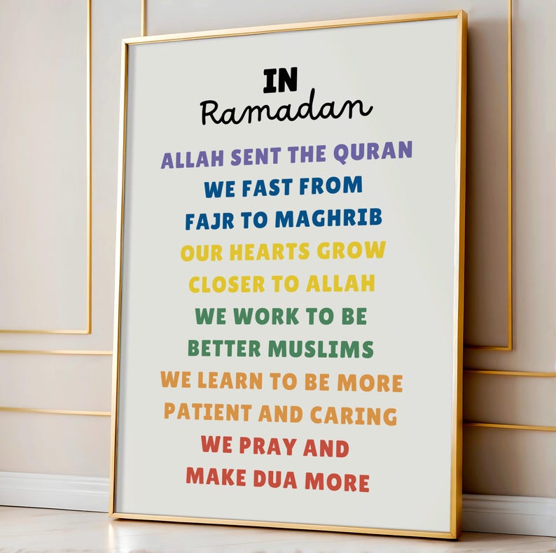 Ramadan wall art bundle with Arabic calligraphy, Ramadan Mubarak poster, and daily Ramadan routine print. Perfect for Muslim home decor, Islamic printable art, and Ramadan gifts. Ideal for prayer room decorations, spiritual wall art, and festive Ramadan displays. Great for celebrating the holy month with meaningful Islamic artwork. High-resolution digital download for easy printing. A thoughtful gift for Muslim families and Ramadan celebrations.