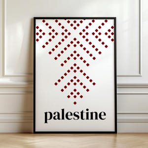 Palestine Printable Wall Art Palestinian Embroidery Digital Download Modern Tatreez Pattern Pro Palestine Decor Muslim Home Art Gift
