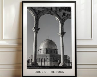 Dome Of The Rock Islamic Wall Art Printable Palestine Digital Download Minimalist Muslim Home Decor Islamic Architecture Palestine Wall Art