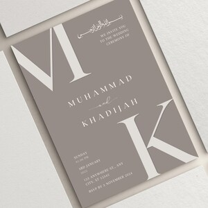 Invito personalizzato per matrimonio musulmano e invito per matrimonio musulmano - Invito per matrimonio islamico stampabile Nikkah Walima Invite Nikah Wedding Card PDF