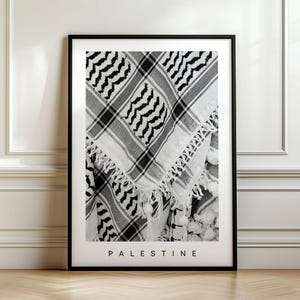 Palestine Keffiyeh Wall Art Black And White Digital Print Minimalist Palestine Poster Middle Eastern Decor Pro Palestine Printable Artwork