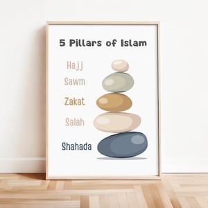 5 Pillars of Islam Printable Islamic Wall Art I Islamic Kids Wall Art I Islamic Educational Poster I Muslim Nursery Decor Muslim Homeschool