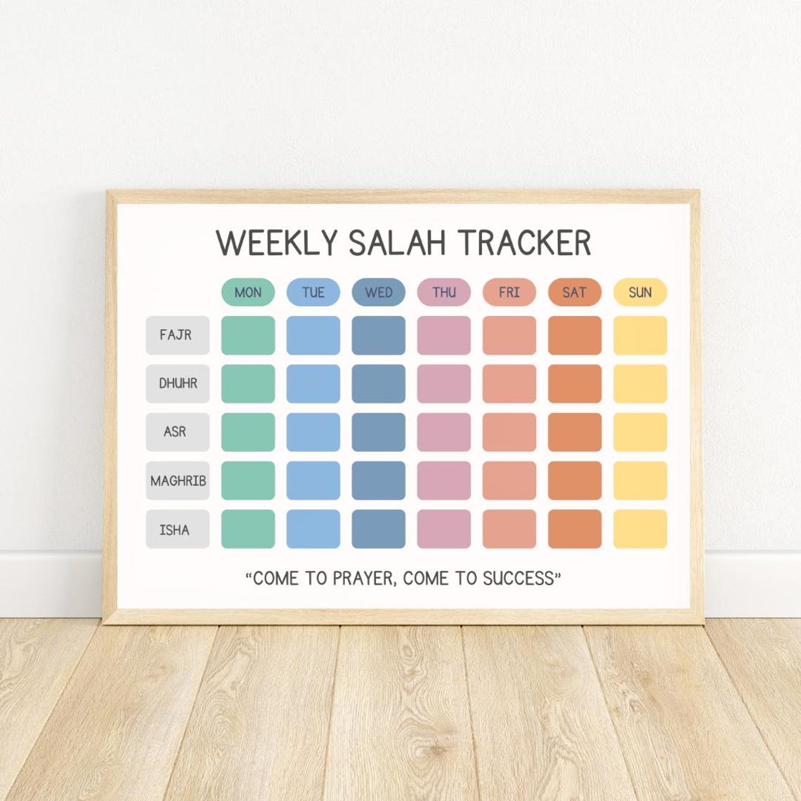Weekly Salah Tracker Printable Islamic Prayer Planner Islamic Wall Art ...