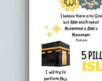 Dazingart Pila di libri islamica in legno, Bismillah MashaAllah Alhamdulillah, decorazione per vassoio a più livelli per casale Eid Ramadan, mini