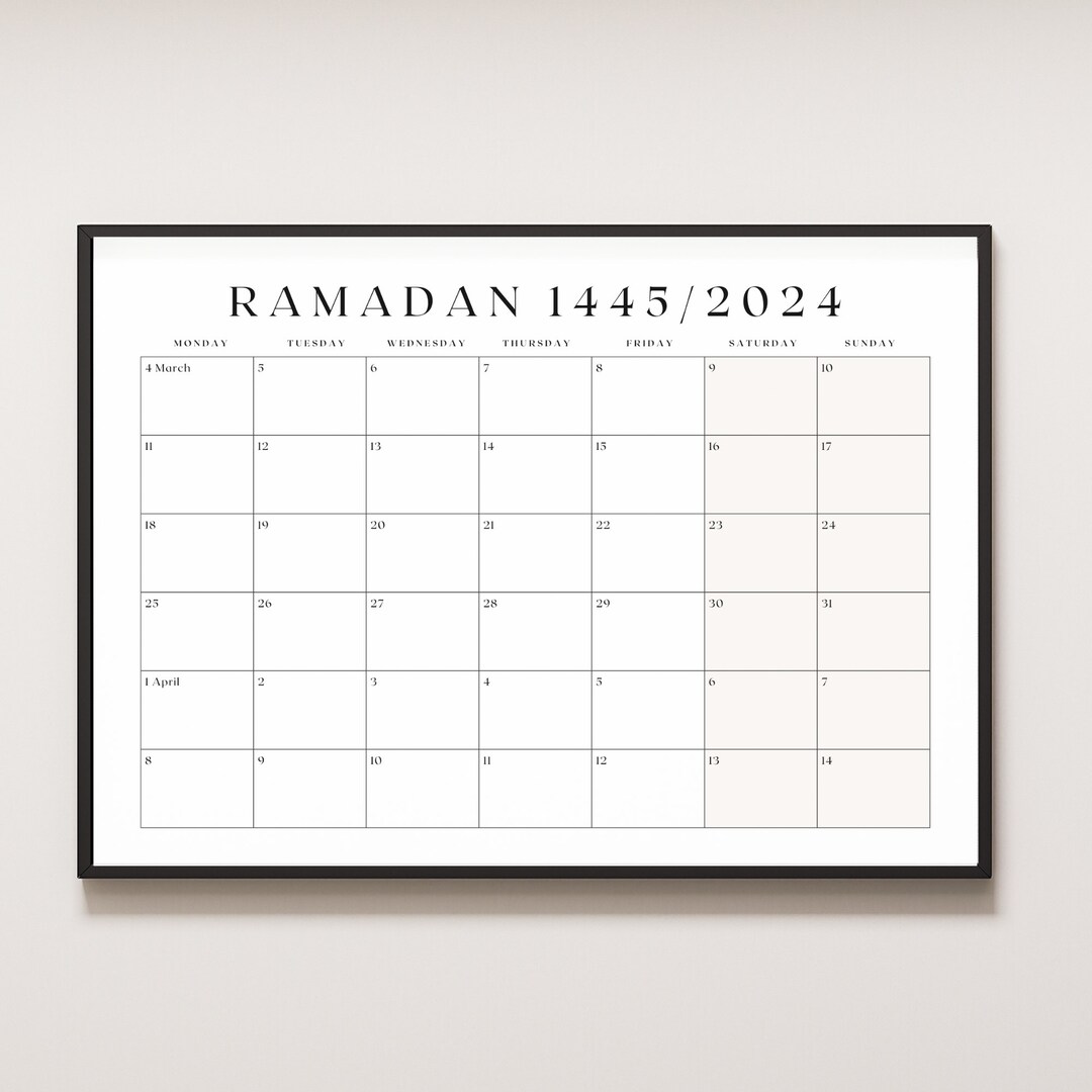 Ramadan 2024 Calendar Printable Minimalist Ramadan Planner, Ramadan