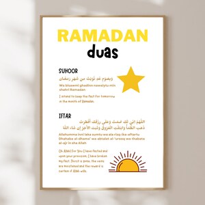 Ramadan Dua Poster for Kids Printable Dua Suhoor Iftar, Ramadan Decoration, Islamic Art Print ...