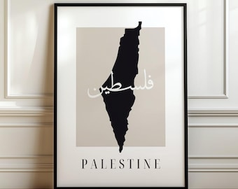Minimalistisk Palestinakarta Väggkonst Arabisk Falastin Digital Utskrivbar Islamisk Heminredning Modern Väggdekor Muslimsk Konst Palestina Gåva - Digital