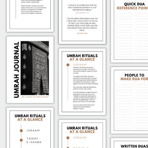 Dziennik Umrah do druku Notatnik Umrah Dziennik podróży dla kart Umrah Dua Karty Umrah Fiszki Umrah Przewodnik Umrah Książka Dua Książka Umrah prezent