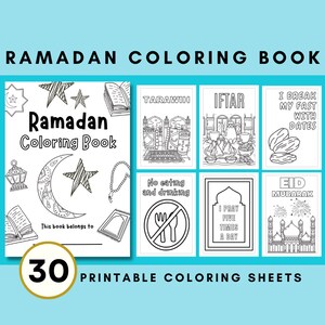 Kids Ramadan Coloring Book Printable, Ramadan Printable, Ramadan Activities, Islamic Coloring Pages, Kids Eid Activity, Islamic Prints, Ramadan Mubarak Digital Download, Eid Mubarak Card, Muslim Homeschool Printable, Islamic Homeschool, Ramadan Sheet