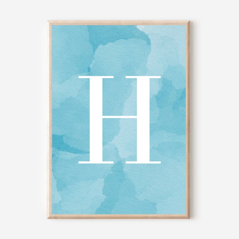 Custom Name Wall Art Set Initial Print Printable Name Sign