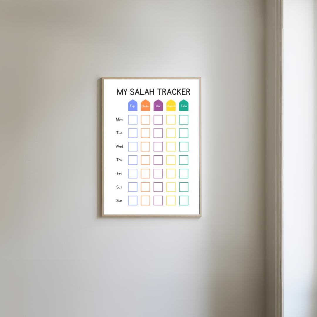 Salah Tracker Islamic Kids Printable Weekly Prayer Tracker Muslim ...
