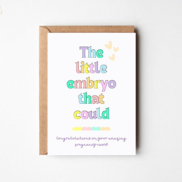 IVF Baby Pregnancy News Congratulations Funny Card | IVF Pregnancy Announcement | Rainbow Baby | Made With Love & Science | IVF Baby Reveal