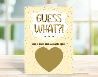 Guess What Surprise Scratch Off Pregnancy Reveal Personalised Card | Pregnancy Announcement Scratch Gender Reveal Card | We're Having A Baby