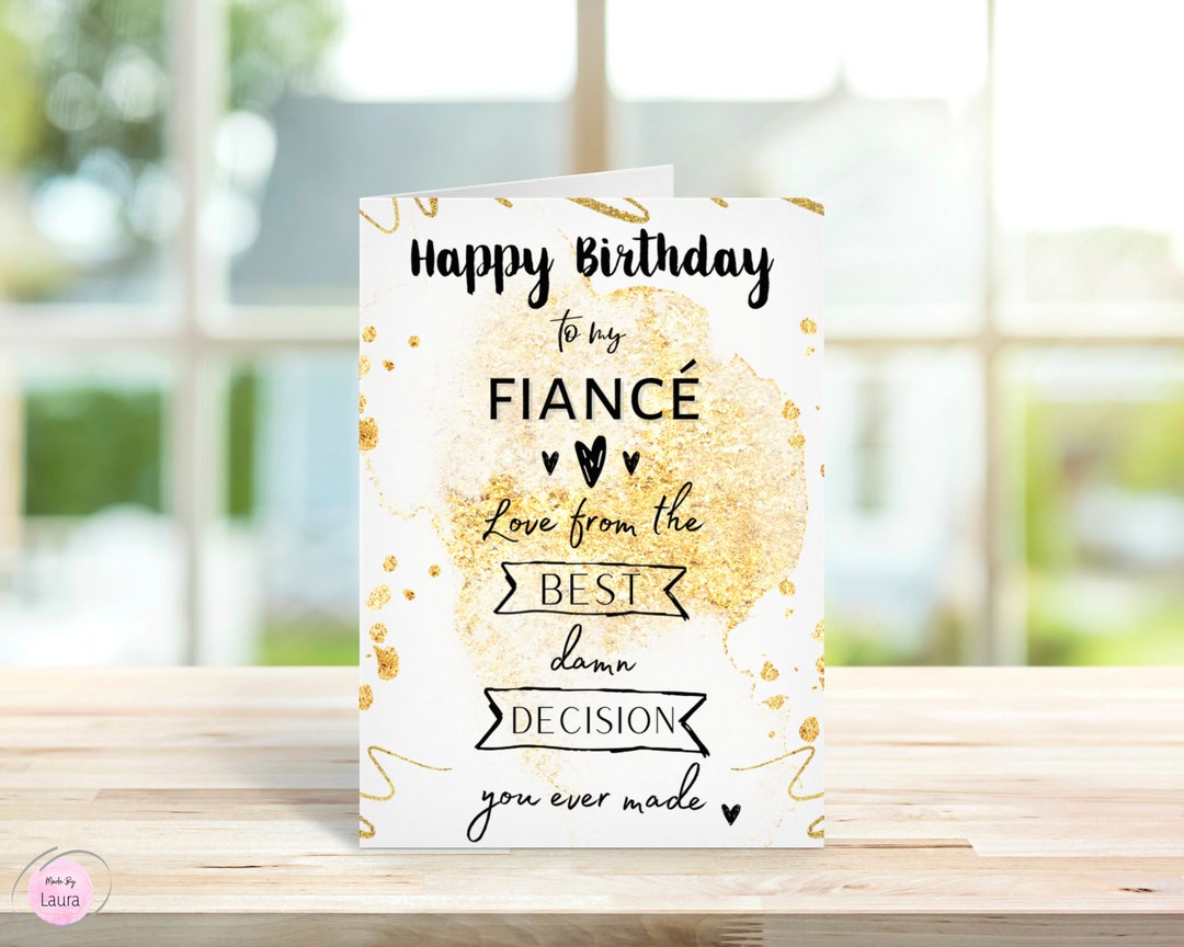 Fiancé Birthday Card Happy Birthday Fiancé Funny Card for Fiancé Humour ...