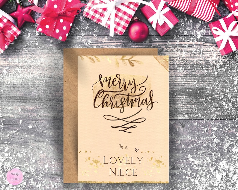 Luxury Merry Christmas Lovely Niece Christmas Card Happy | Etsy