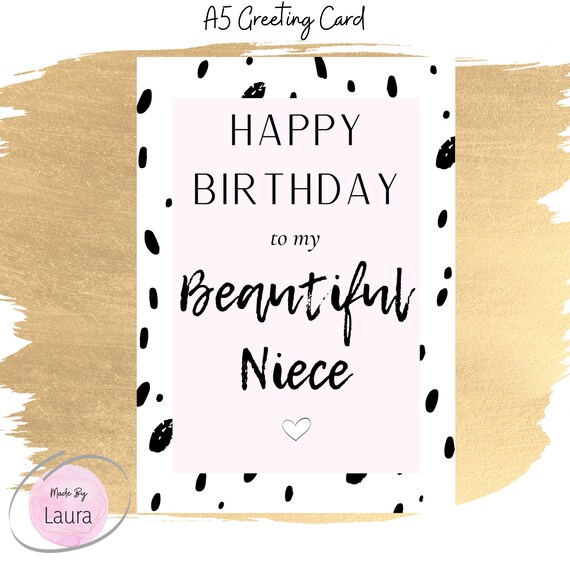 Joyeux Anniversaire Carte Niece Belle Carte De Niece Carte Etsy France