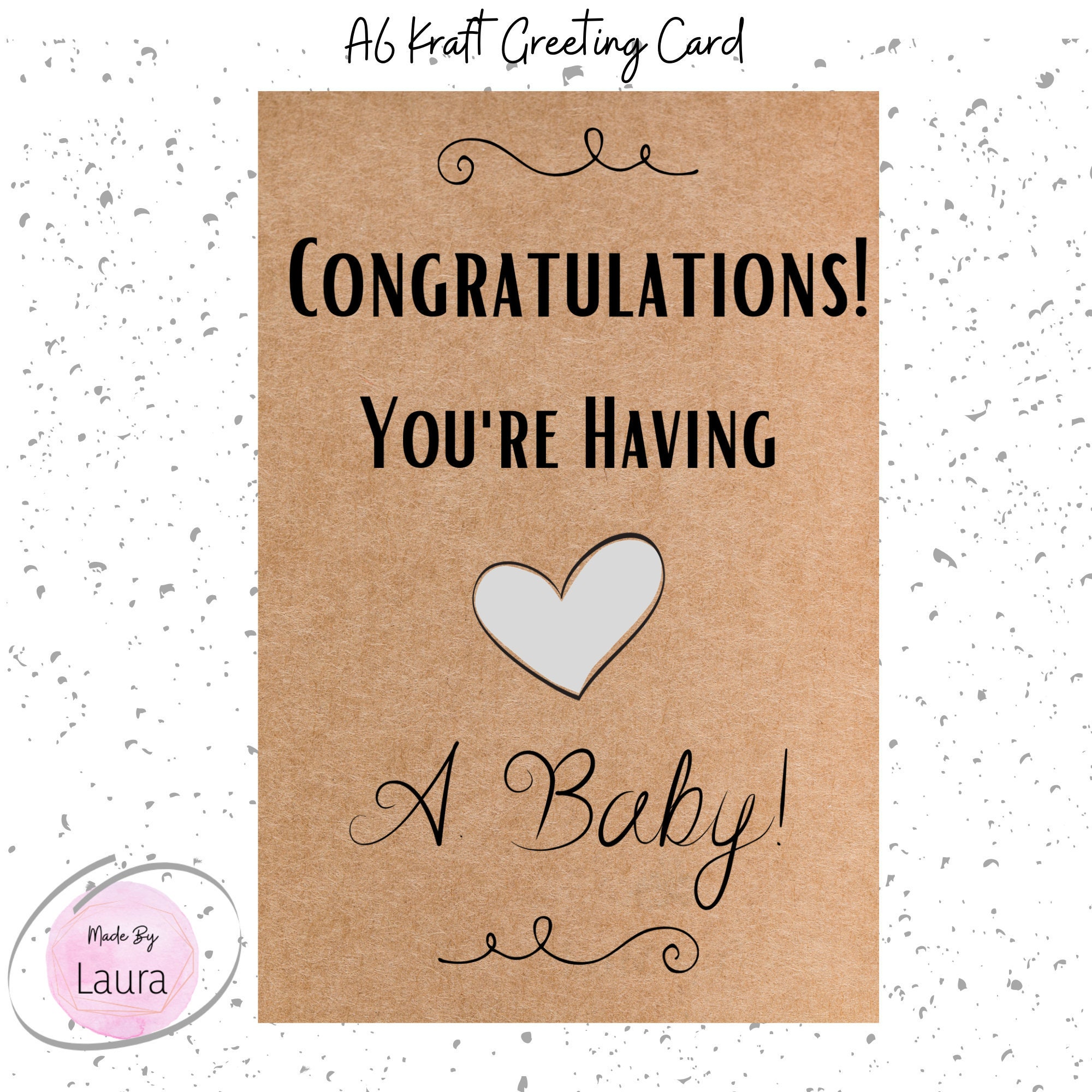 Baby And Expecting Congratulations Greeting Card Blank Paper Party 