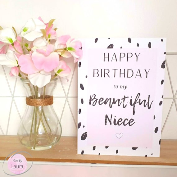 Happy Birthday Beautiful Niece Image Happy Birthday Niece Card Beautiful Niece Card Niece - Etsy