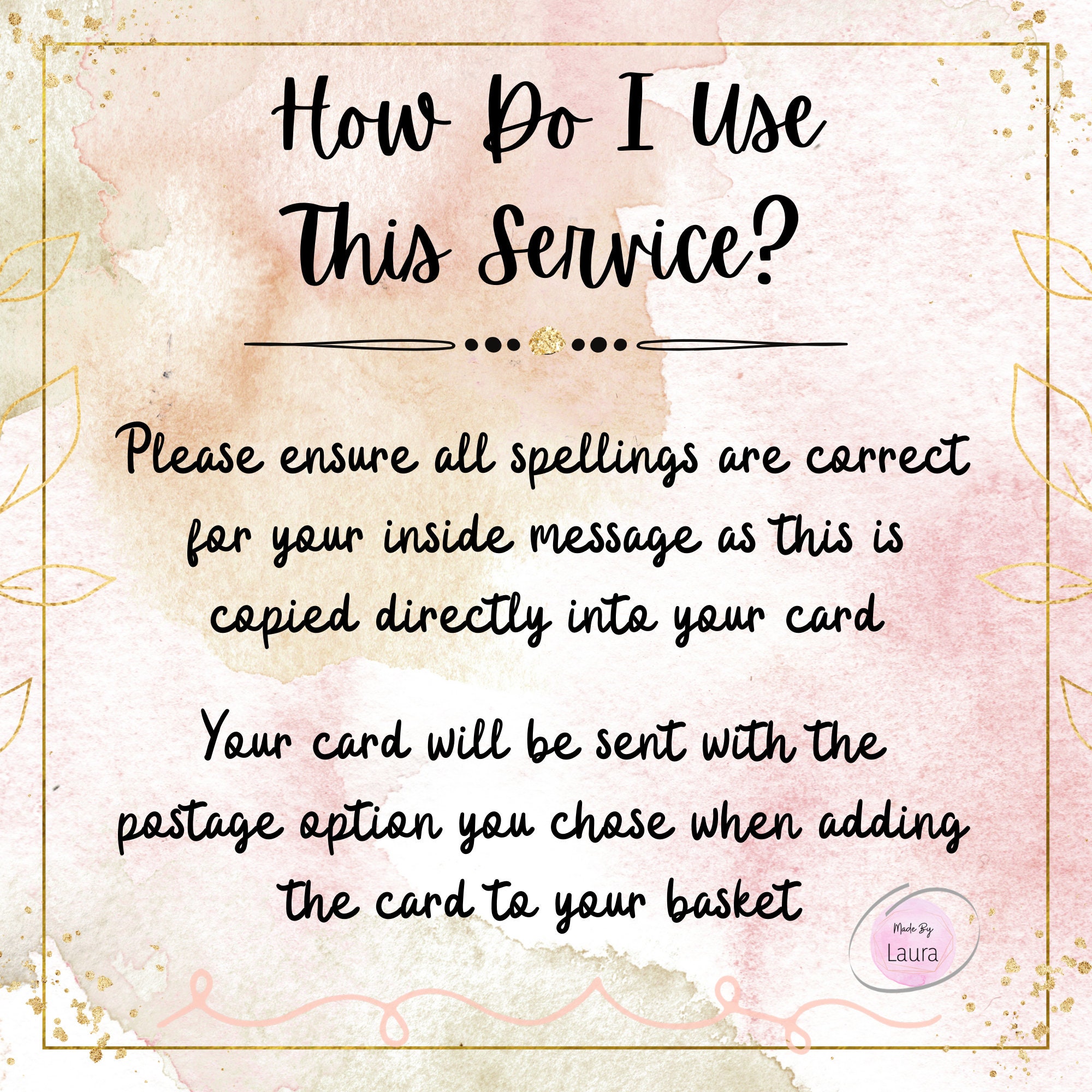 Send Card Direct to Recipient Service Printed Inside Message Etsy