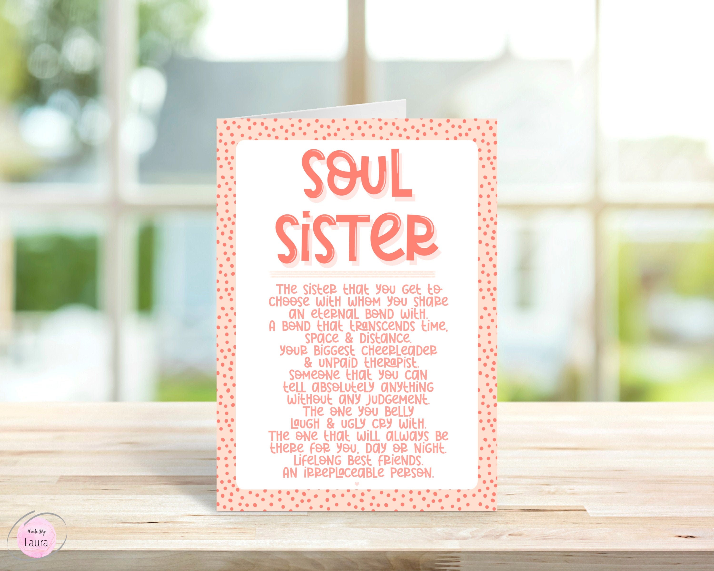 Soul Sister Card Card for Her Happy Birthday Bestie Friend Etsy UK