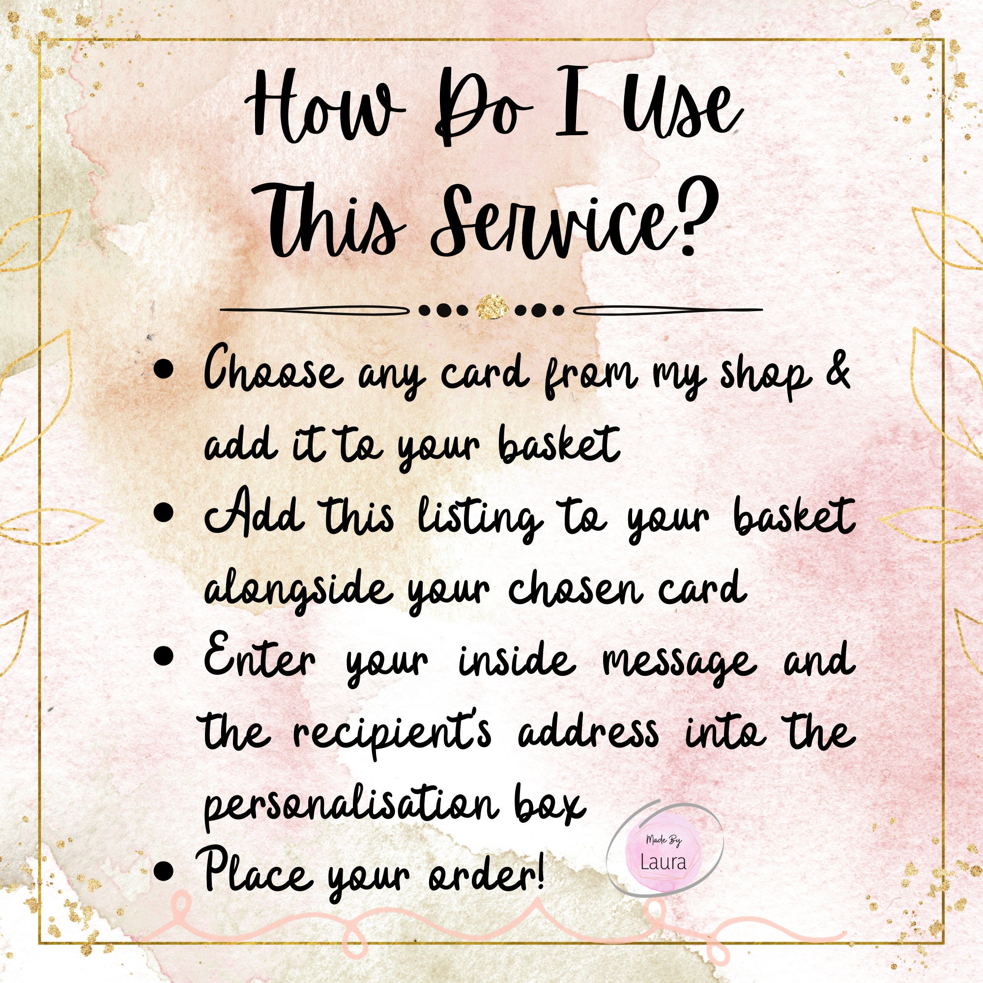 Send Card Direct to Recipient Service Printed Inside Message Etsy