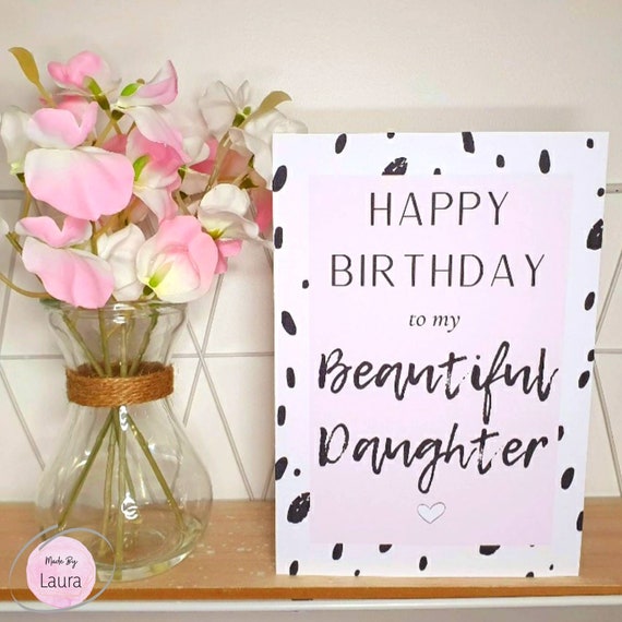 Happy Birthday Beautiful Daughter Images Happy Birthday Daughter Card Beautiful Daughter Birthday - Etsy