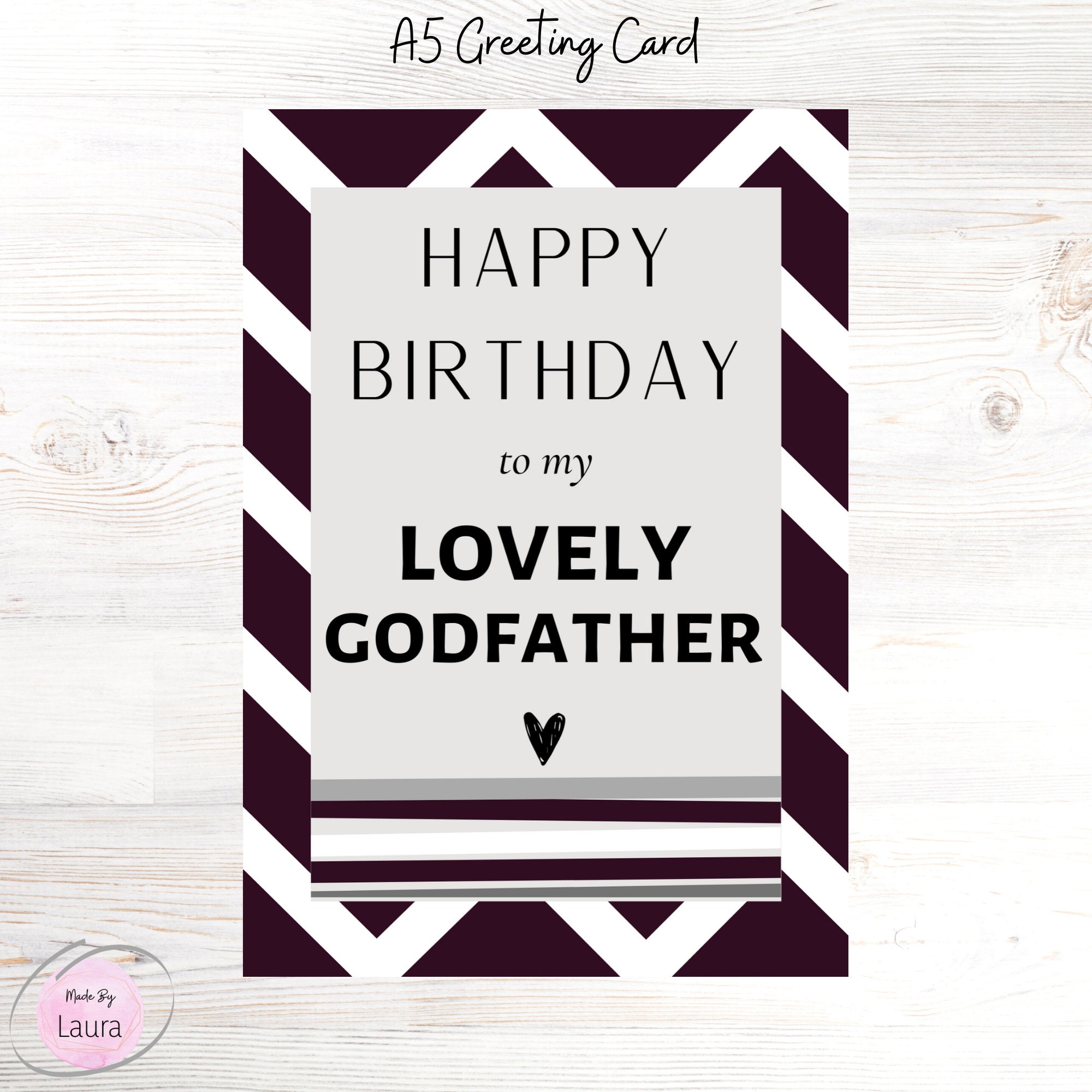Godfather Birthday Card Happy Birthday To My Lovely Etsy