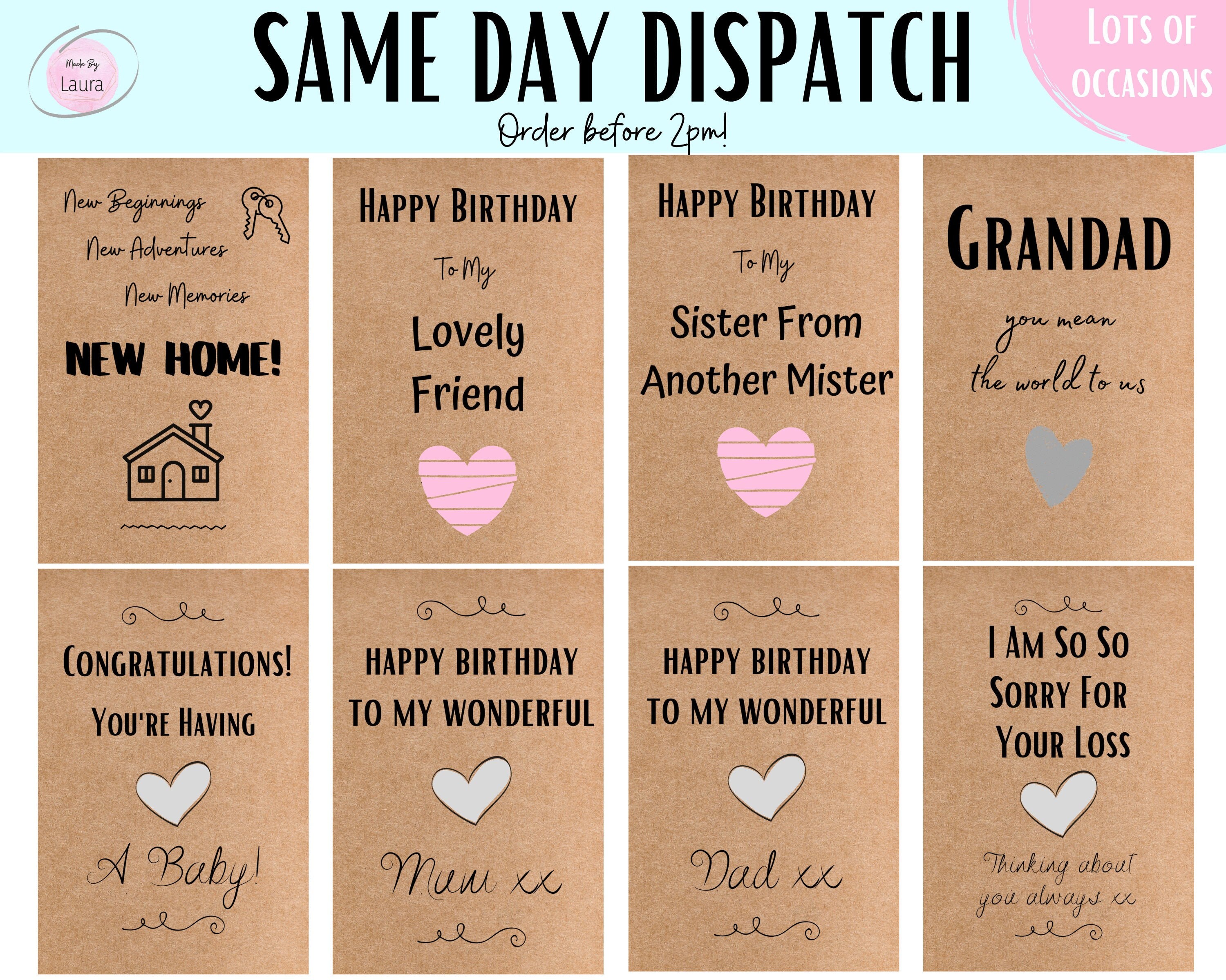 SAME DAY DISPATCH Happy Birthday Friend Card New Home Card | Etsy