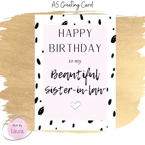 Joyeux Anniversaire Carte De Belle Sœur Belle Carte De Etsy France
