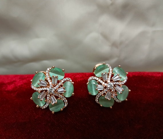 Pastel green earrings clearance