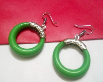 Oxidized Silver Plated Hoop Earrings: Indian Style Jewelry